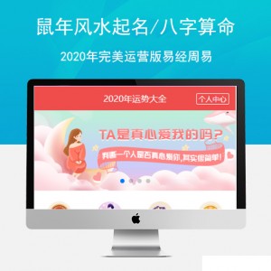 【2020年完美运营版】鼠年风水起名/八字算命/算财运姻缘/易经周易/占卜开运网源码/带支付